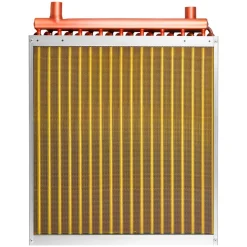 VEVOR Water to Air Heat Exchanger, 18 x 18 in Finned Tube HVAC Heat Exchanger Coil with Copper Tubes & Aluminum Fins, 120K BTU Output for Outdoor Wood Furnace, Hydronic Heating & Cooling Systems