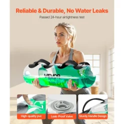 VEVOR Water Weights Aqua Bag, Large Aqua Bags for Workout, 70 lbs Adjustable Portable Stability Fitness & Full Body Exercise Equipment, for Strength Core and Balance Training, Home Gym Exercise, Clear