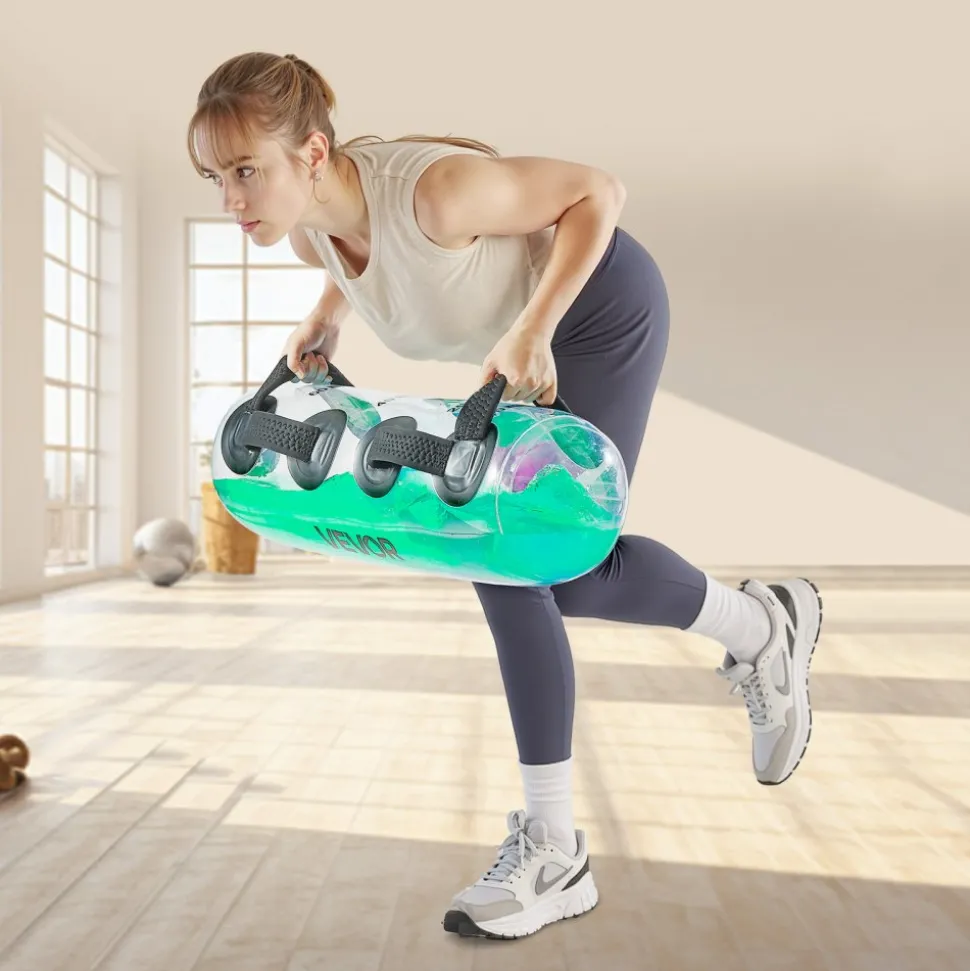 VEVOR Water Weights Aqua Bag, Large Aqua Bags for Workout, 70 lbs Adjustable Portable Stability Fitness & Full Body Exercise Equipment, for Strength Core and Balance Training, Home Gym Exercise, Clear