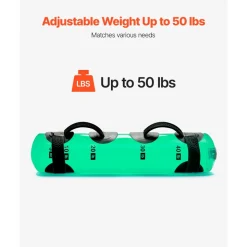 VEVOR Water Weights Aqua Bag, Large Aqua Bags for Workout, 50 lbs Adjustable Portable Stability Fitness & Full Body Exercise Equipment, for Strength Core and Balance Training, Home Gym Exercise, Clear