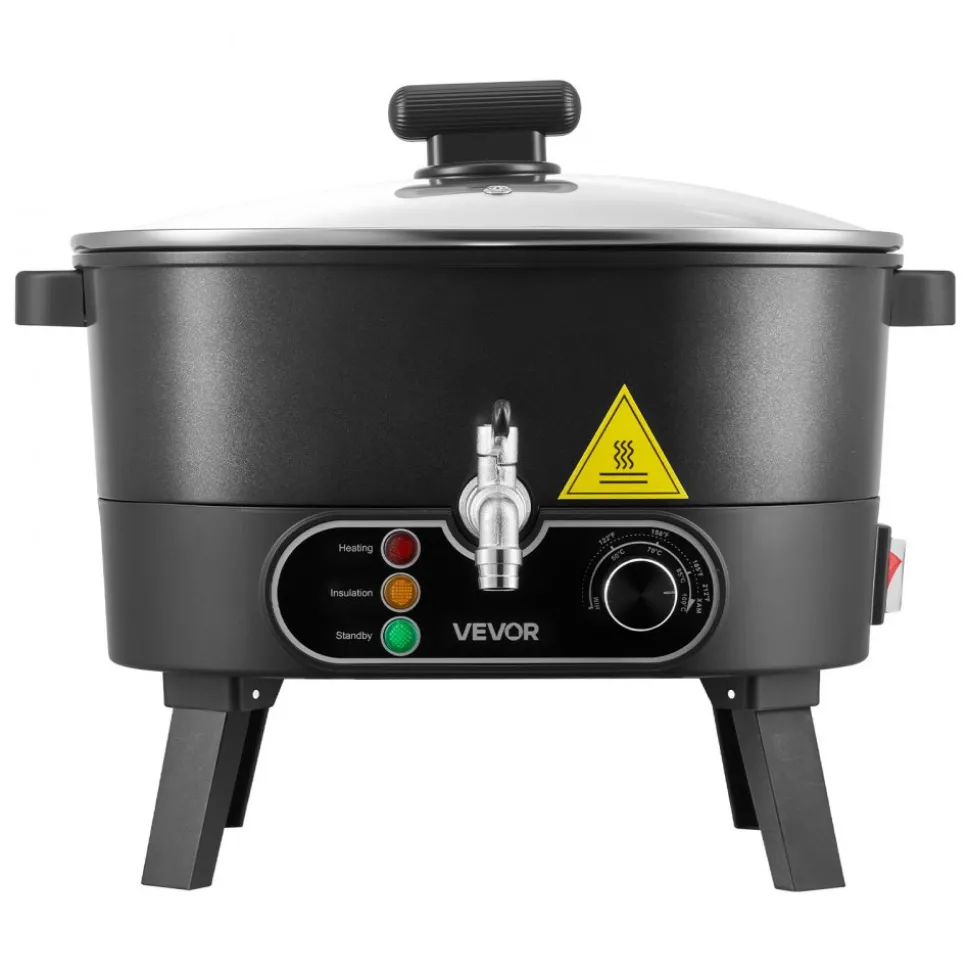 VEVOR Wax Melter for Candle Making, 6.3 Qts, Fast and Even Heating, with Easy Pour Spout and Temperature Control, Grooved Base for Non-Stick and Smooth Flow, Wax Melting Pot for Making Candles Soaps