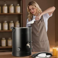 VEVOR Wax Melter for Candle Making, 10.6 Qts, Fast and Even Heating, with Easy Pour Spout and Temperature Control, Hourglass Base for Non-Stick Smooth Flow, Wax Melting Pot for Making Candles Soaps