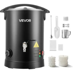 VEVOR Wax Melter for Candle Making, 8.5 Qts, Fast and Even Heating, with Easy Pour Spout and Temperature Control, Hourglass Base for Non-Stick Smooth Flow, Wax Melting Pot for Making Candles Soaps