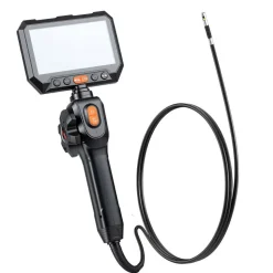 VEVOR 2-Way Dual-Lens Articulating Endoscope with Light, 1080P HD Industrial Borescope Inspection Camera with 0.24-inch Slim Articulated Probe, Rigid Snake Scope Cam for Wall Automotive Inspect-4.9FT