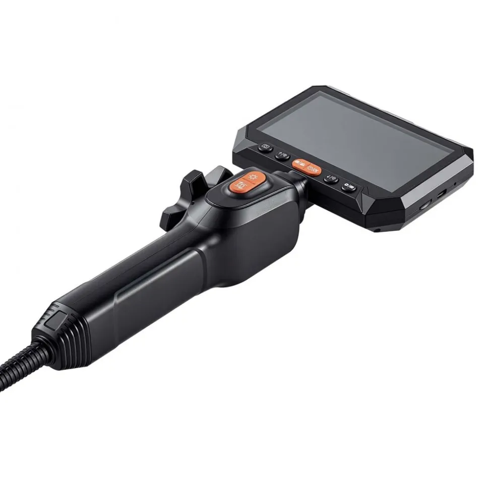 VEVOR 2-Way Dual-Lens Articulating Endoscope with Light, 1080P HD Industrial Borescope Inspection Camera with Articulated Probe, Rigid Snake Scope Cam for Wall Automotive Engine Inspect-4.9FT
