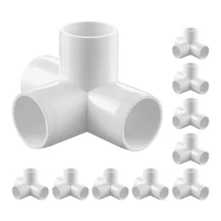 VEVOR 4-Way PVC Fittings, 1-inch PVC Pipe Joints Elbow Connector, 10-Pack Furniture Grade Pipe Corner Connectors for DIY Storage Rack, Animal Cage, Garden Support Frame, Impact & Weather-Resistant
