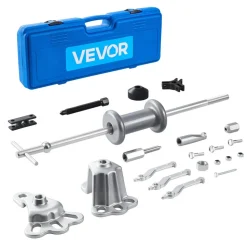 VEVOR 9-Way Slide Hammer Puller Set, 15PCS Front Wheel Hub Bearing Remover & Rear Wheel Axle Hub Dent Shaft Puller Tool Kit, Axle Bearing Puller Tool Kit and Slide Hammer Remover Set with Carry Box