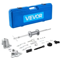 VEVOR 9-Way Slide Hammer Puller Set, 15PCS Front Wheel Hub Bearing Remover & Rear Wheel Axle Hub Dent Shaft Puller Tool Kit, Axle Bearing Puller Tool Kit and Slide Hammer Remover Set with Carry Box