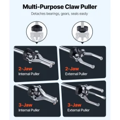 VEVOR 9-Way Slide Hammer Puller Set, 15PCS Front Wheel Hub Bearing Remover & Rear Wheel Axle Hub Dent Shaft Puller Tool Kit, Axle Bearing Puller Tool Kit and Slide Hammer Remover Set with Carry Box