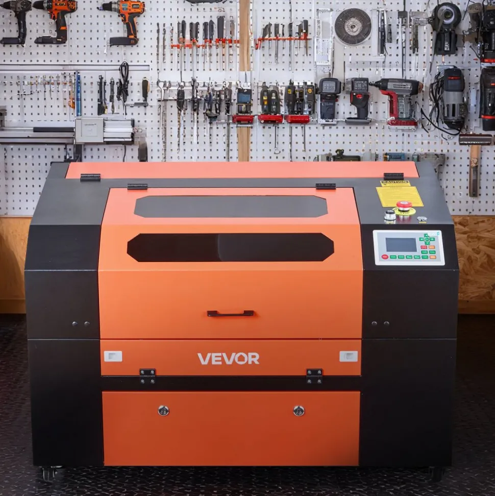 VEVOR 60W CO2 Laser Engraver, 24 x 16 in, CO2 Laser Engraver Cutter Machine with 4 Way Pass Air Assist, Engraving Cutting Machine, Compatible with LightBurn CorelDRAW RDWorks, for Wood Acrylic Glass