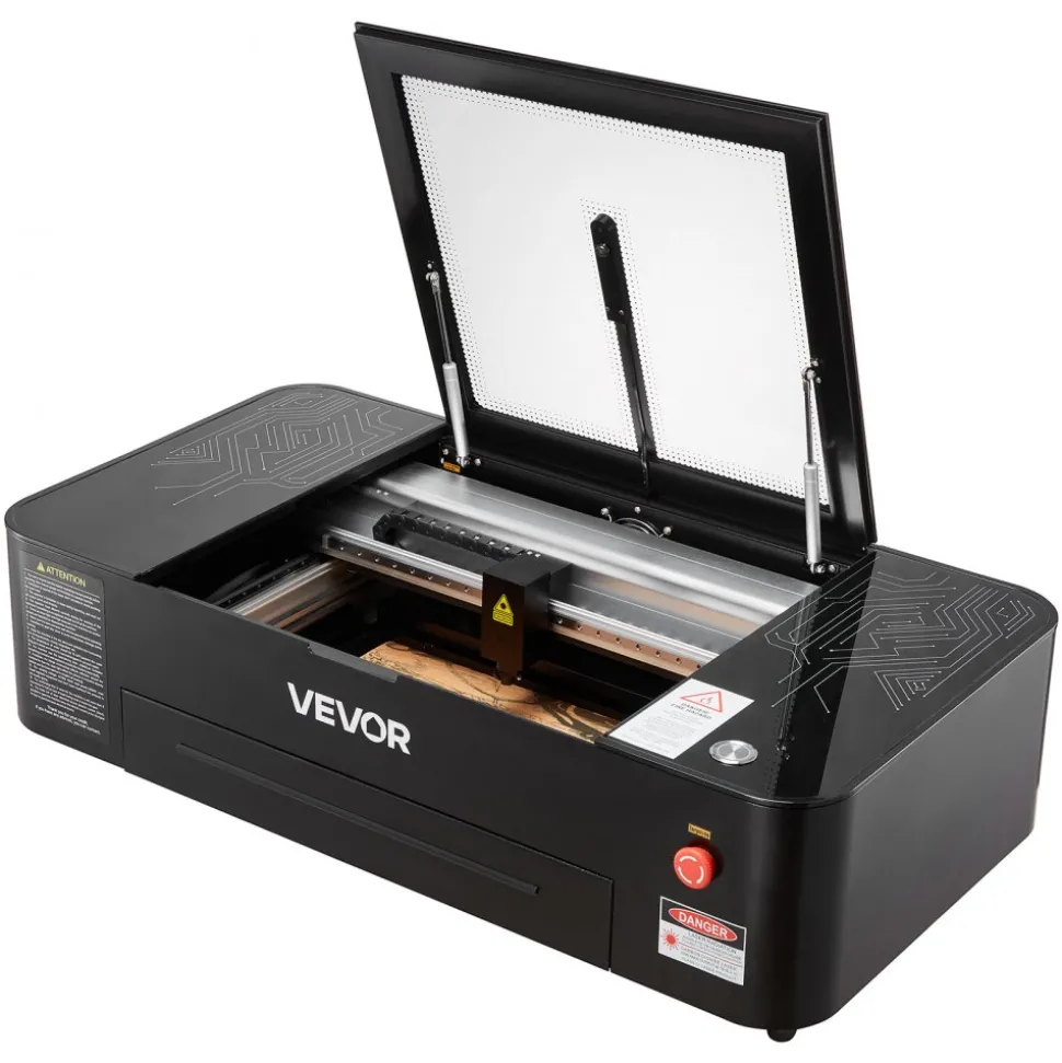 VEVOR 55W CO2 Laser Engraver, 20 x 12 in, Desktop CO2 Laser Engraver and Cutter Machine with 16MP Camera, Water Pump, Rotary Axis, Compatible with LightBurn CorelDRAW RDWorks, for Wood Acrylic Glass
