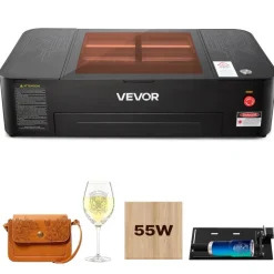 VEVOR 55W CO2 Laser Engraver, 20 x 12 in, Desktop CO2 Laser Engraver and Cutter Machine with 16MP Camera, Water Pump, Rotary Axis, Compatible with LightBurn CorelDRAW RDWorks, for Wood Acrylic Glass