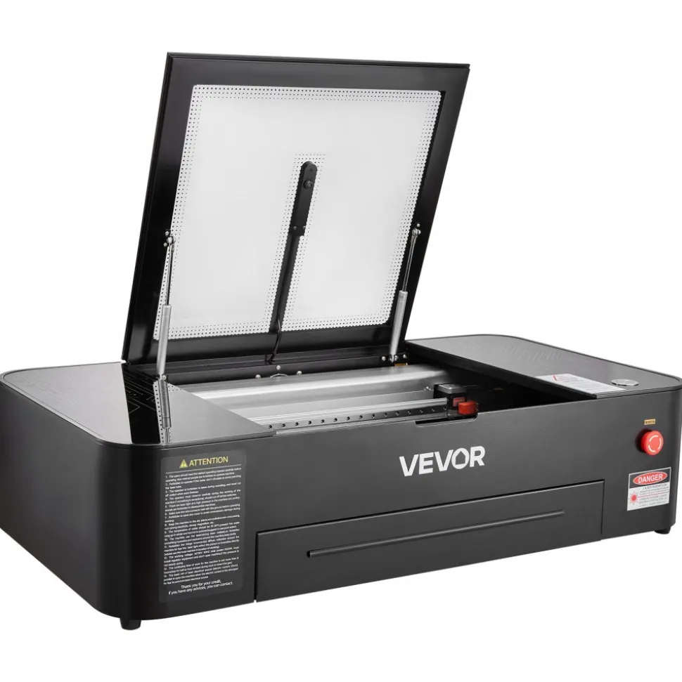 VEVOR 55W CO2 Laser Engraver, 20 x 12 in, Desktop CO2 Laser Engraver and Cutter Machine with 16MP Camera, Water Pump, Rotary Axis, Compatible with LightBurn CorelDRAW RDWorks, for Wood Acrylic Glass