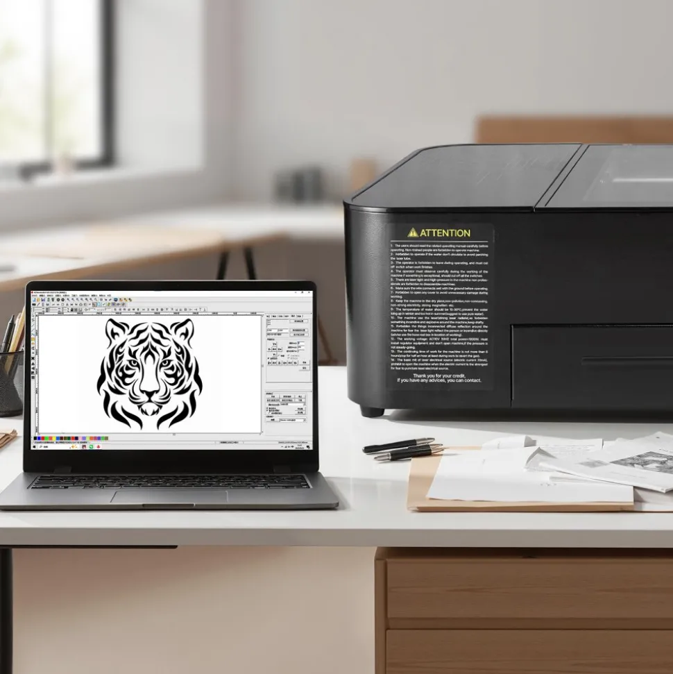 VEVOR 55W CO2 Laser Engraver, 20 x 12 in, Desktop CO2 Laser Engraver and Cutter Machine with 16MP Camera, Water Pump, Rotary Axis, Compatible with LightBurn CorelDRAW RDWorks, for Wood Acrylic Glass