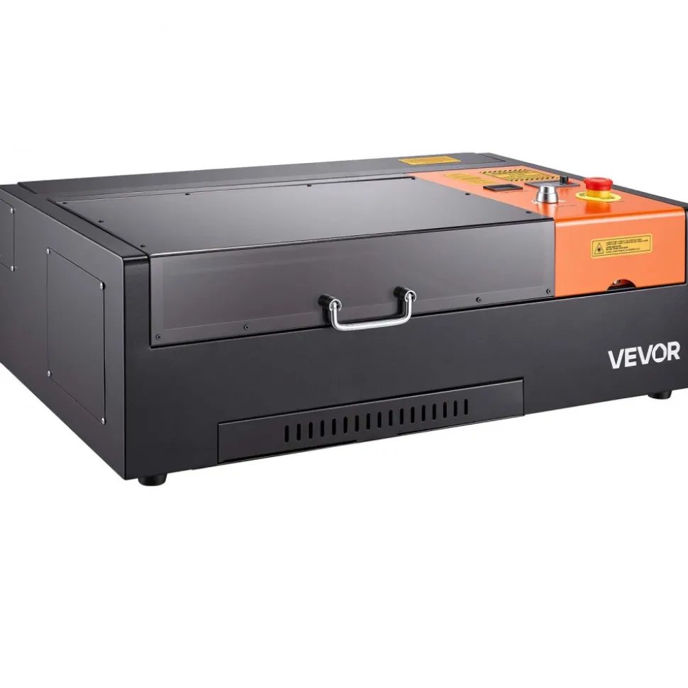 VEVOR 45W CO2 Laser Engraver, 12 x 8 in, Desktop CO2 Laser Engraver Cutter Machine with Rotary Axis, Air Assist, Engraving Machine Compatible with LightBurn CorelDRAW GRBL, for Wood Acrylic Glass