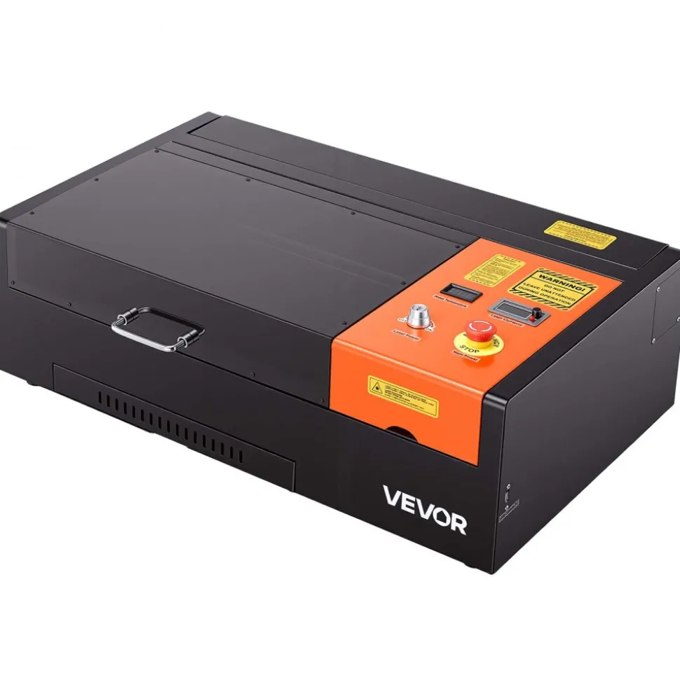 VEVOR 45W CO2 Laser Engraver, 12 x 8 in, Desktop CO2 Laser Engraver Cutter Machine with Rotary Axis, Air Assist, Engraving Machine Compatible with LightBurn CorelDRAW GRBL, for Wood Acrylic Glass
