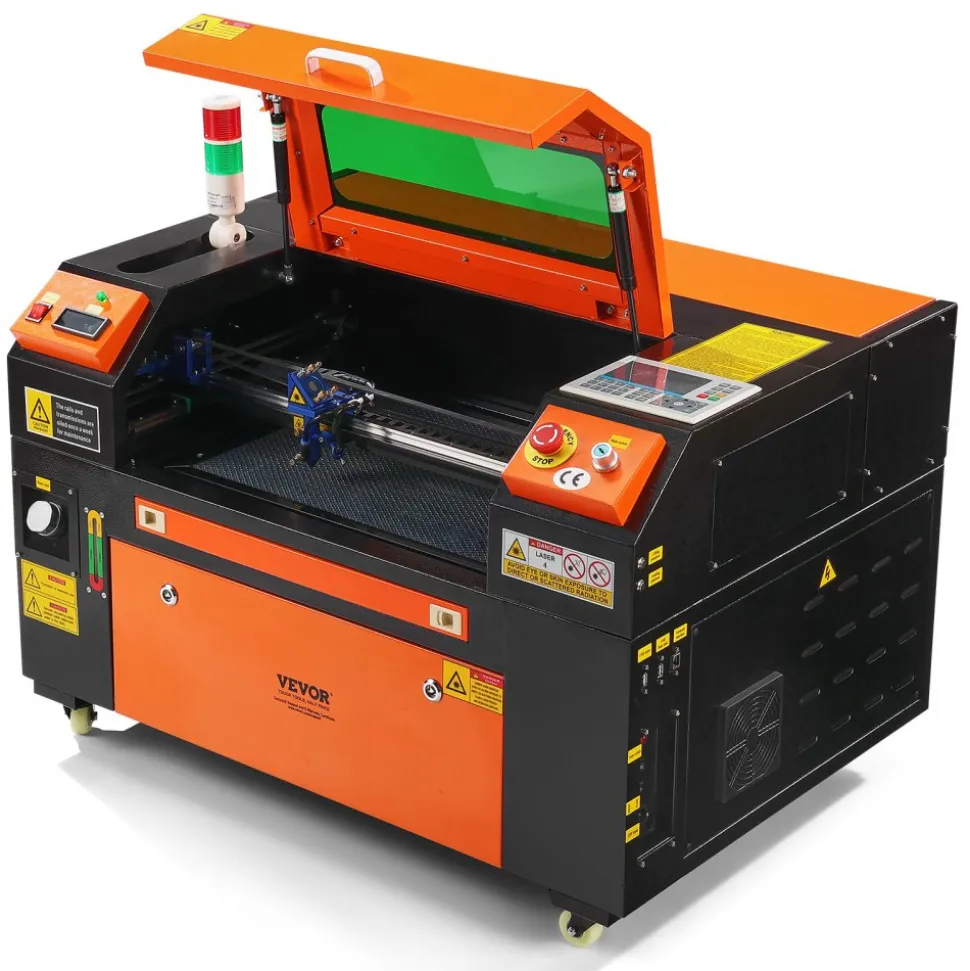 VEVOR 100W CO2 Laser Engraver, 24 x 35 in, 19.7 IPS Laser Cutter Machine with 2-Way Pass Air Assist, Compatible with LightBurn, CorelDRAW, AutoCAD, Windows, Mac OS, Linux, for Wood Acrylic Fabric More