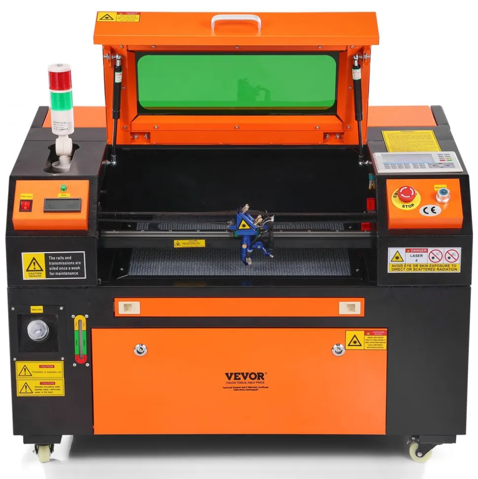 VEVOR 100W CO2 Laser Engraver, 24 x 35 in, 19.7 IPS Laser Cutter Machine with 2-Way Pass Air Assist, Compatible with LightBurn, CorelDRAW, AutoCAD, Windows, Mac OS, Linux, for Wood Acrylic Fabric More