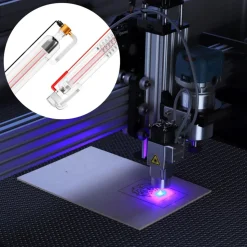 VEVOR 60W CO2 Laser Tube, 49.2 in (1250 mm) Length, 2 in (55 mm) Dia Borosilicate Glass Laser Cutter Tube with Metal Head, 5000-6000hr Wires Preconnected for Laser Engraver Engraving Cutting Machine