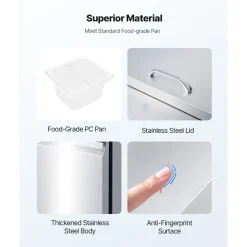 VEVOR 48"W Commercial Refrigerator, 12.5 Cu. Ft Sandwich Prep Refrigerated Table, Mega Top Food Prep Fridge with 18 Pans and Cutting Board, Stainless Steel Salad Prep Cooler for Restaurant, Food Truck