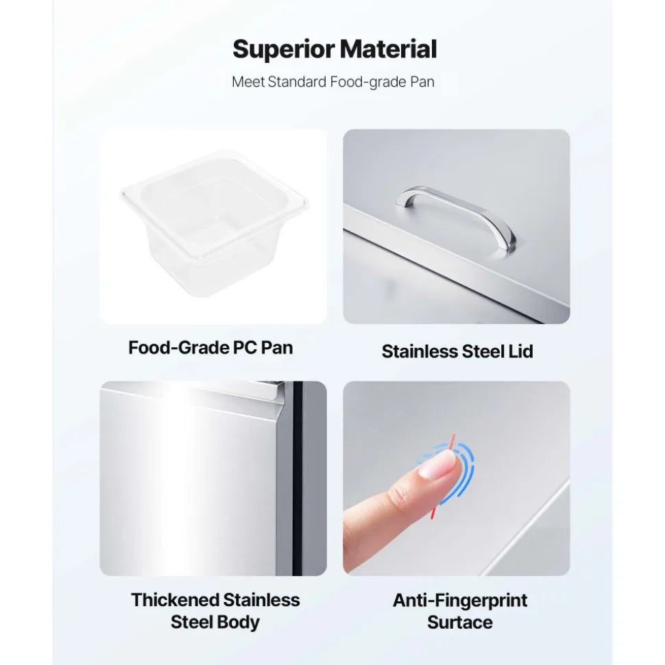 VEVOR 28"W Commercial Refrigerator, 7.1 Cu. Ft Sandwich Prep Refrigerated Table, Mega Top Food Prep Fridge with 8 Pans and Cutting Board, Stainless Steel Salad Prep Cooler for Restaurant, Food Truck