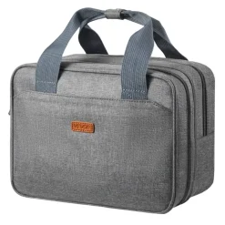 VEVOR Wearable Breast Pump Bag, Breast Feeding Bag with Ice Pack, Fits for M5/M6, Pumping Accessories & Breastmilk Storage, Portable Pump Carrying Case for Work, Travel & Family Use, Grey