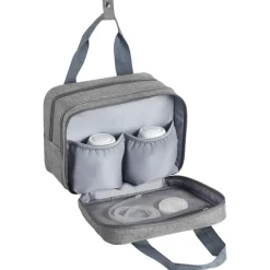 VEVOR Wearable Breast Pump Bag, Breast Feeding Bag with Ice Pack, Fits for M5/M6, Pumping Accessories & Breastmilk Storage, Portable Pump Carrying Case for Work, Travel & Family Use, Grey