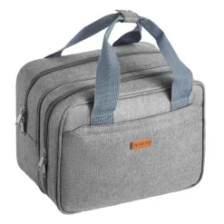 VEVOR Wearable Breast Pump Bag, Breast Feeding Bag with Ice Pack, Fits for M5/M6, Pumping Accessories & Breastmilk Storage, Portable Pump Carrying Case for Work, Travel & Family Use, Grey