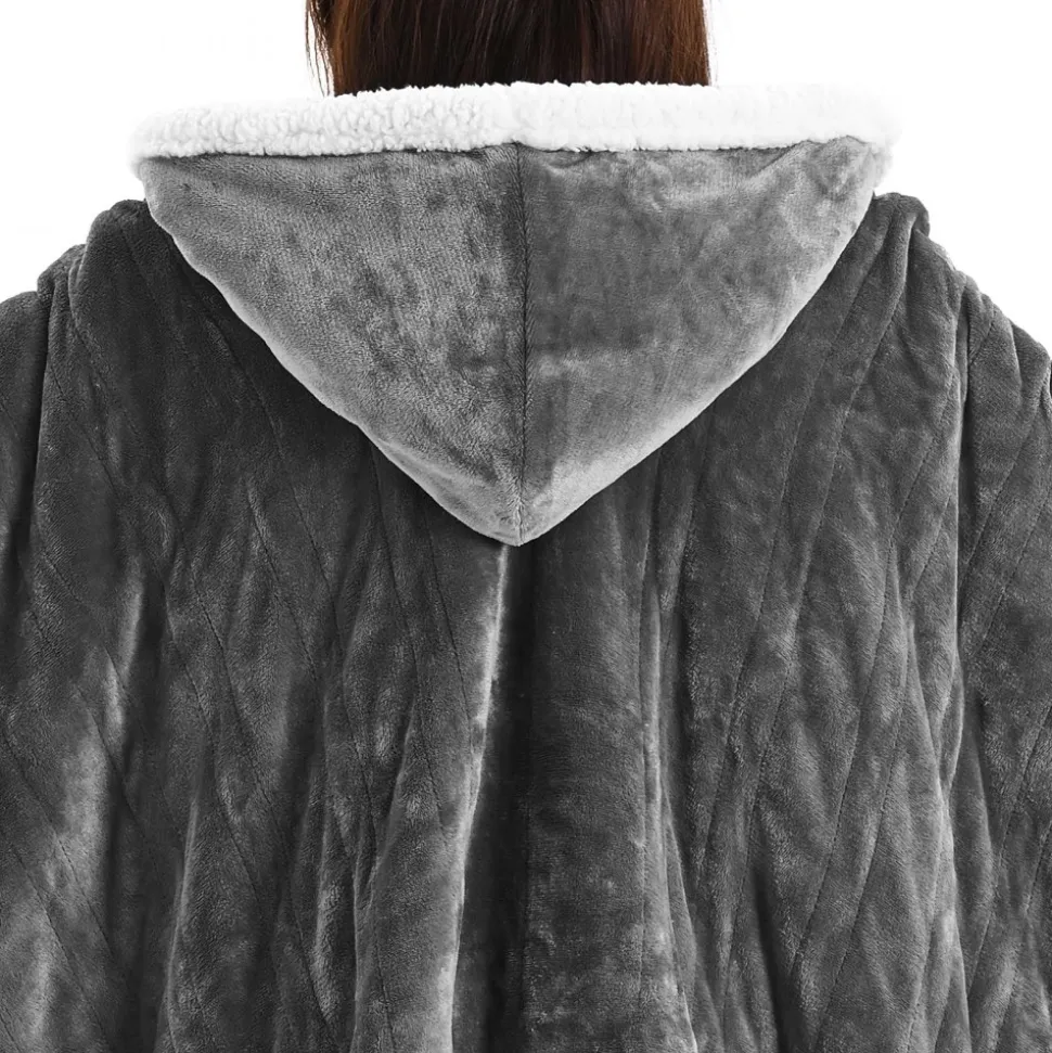 VEVOR Wearable Heated Throw Blanket Electric Shawl, Portable Robe Blanket Hoodie for Women, 5 Heating Levels, 3H Auto Shut-Off, Overheat Protection,Winter for Adult Mom Girlfriend,Machine Washable