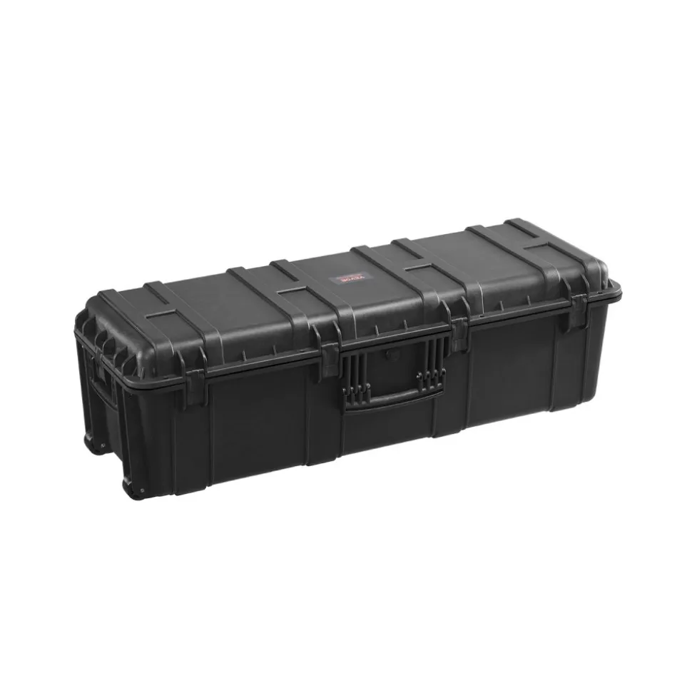 VEVOR Weatherproof Hard Case, Heavy Duty Protective Dry Box Case with Pre-Cut Foam & Retractable Pull Handles for Travel, Hunt, Military, Tactical, IP67 Waterproof Case for Cameras(112x41x34)