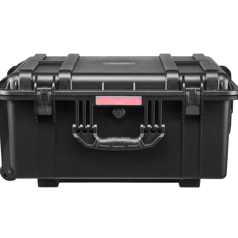 VEVOR Weatherproof Hard Case, Heavy Duty Protective Dry Box Case with Pre-Cut Foam, Wheels & Retractable Pull Handles for Travel, Hunt, Military, Tactical, IP67 Waterproof Case for Cameras(63x50x32)