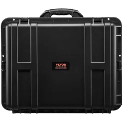 VEVOR Weatherproof Hard Case, Heavy Duty Protective Dry Box Case with Pre-Cut Foam, Wheels & Retractable Pull Handles for Travel, Hunt, Military, Tactical, IP67 Waterproof Case for Cameras(63x50x32)