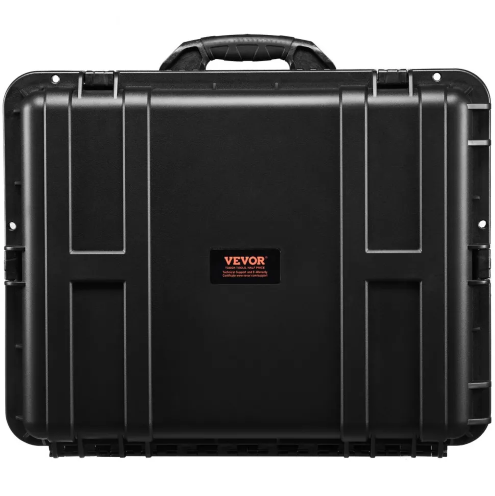VEVOR Weatherproof Hard Case, Heavy Duty Protective Dry Box Case with Pre-Cut Foam, Wheels & Retractable Pull Handles for Travel, Hunt, Military, Tactical, IP67 Waterproof Case for Cameras(63x50x32)