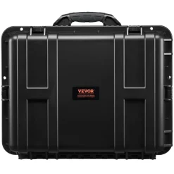 VEVOR Weatherproof Hard Case, Heavy Duty Protective Dry Box Case with Pre-Cut Foam, Wheels & Retractable Pull Handles for Travel, Hunt, Military, Tactical, IP67 Waterproof Case for Cameras(57x45x28)