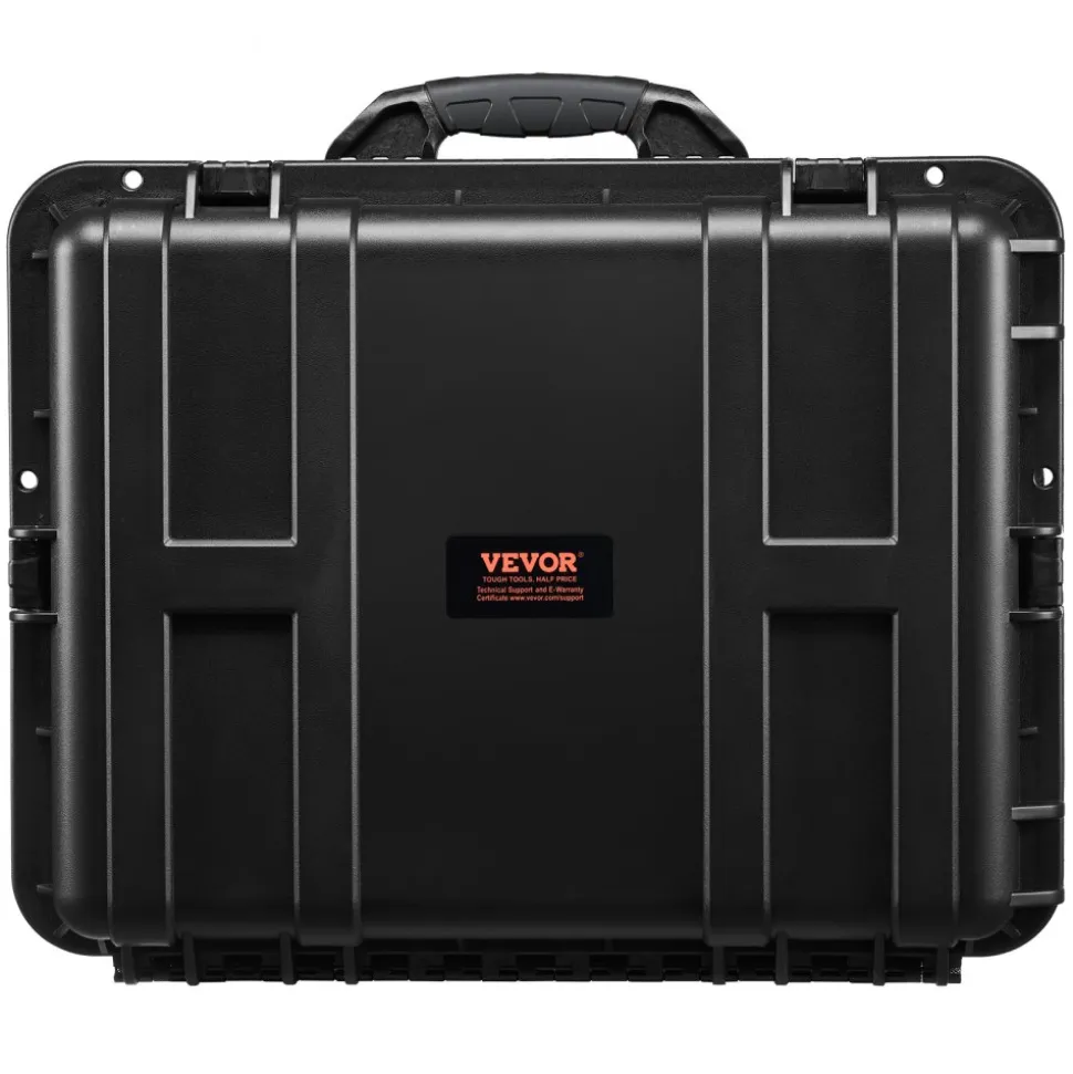 VEVOR Weatherproof Hard Case, Heavy Duty Protective Dry Box Case with Pre-Cut Foam, Wheels & Retractable Pull Handles for Travel, Hunt, Military, Tactical, IP67 Waterproof Case for Cameras(57x45x28)