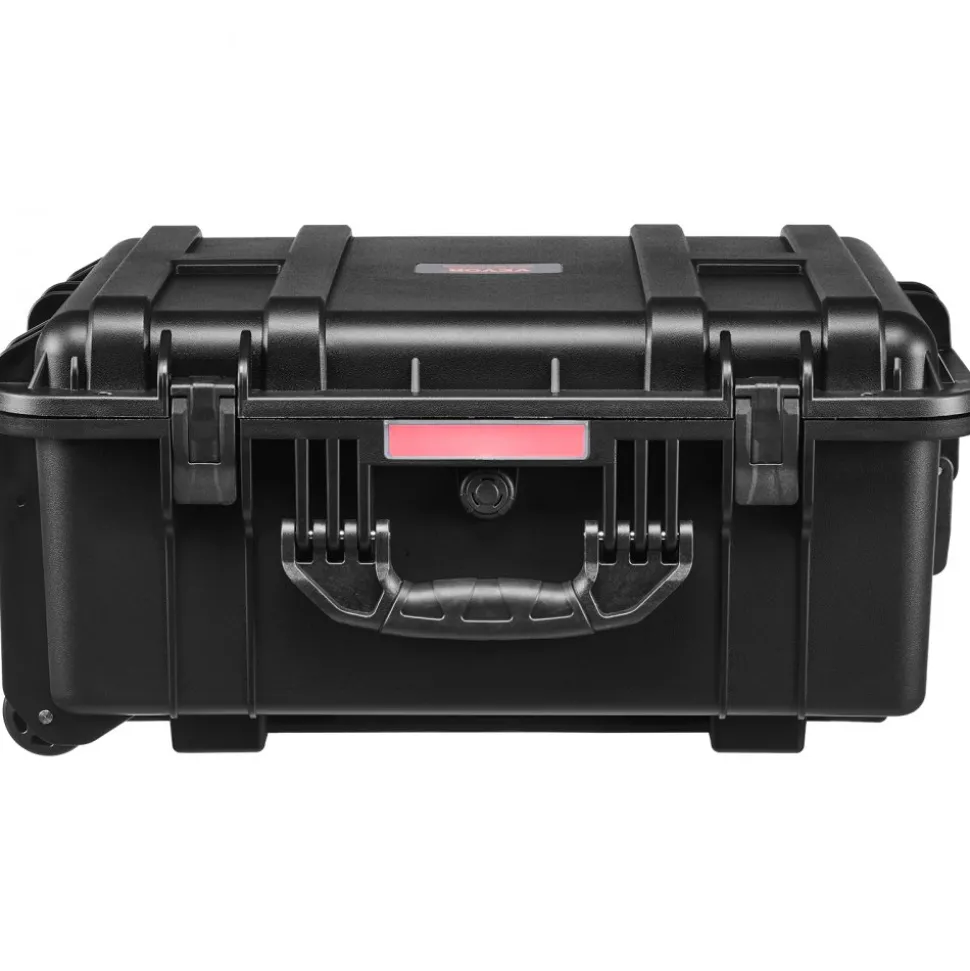 VEVOR Weatherproof Hard Case, Heavy Duty Protective Dry Box Case with Pre-Cut Foam, Wheels & Retractable Pull Handles for Travel, Hunt, Military, Tactical, IP67 Waterproof Case for Cameras(57x45x28)