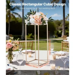 VEVOR Wedding Flower Stand, 3PCS 23.62/29.53/35.43 inch Round Cylinder Plinth, Clear Pedestal Stand with Transparent Acrylic Lid, Cylindrical Pedestal Stands for Wedding, Party, Birthday, Art Decor