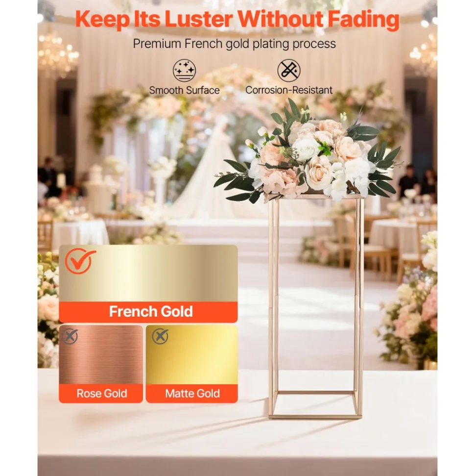 VEVOR Wedding Flower Stand, 3PCS 23.62/29.53/35.43 inch Round Cylinder Plinth, Clear Pedestal Stand with Transparent Acrylic Lid, Cylindrical Pedestal Stands for Wedding, Party, Birthday, Art Decor