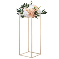VEVOR Wedding Flower Stand, 3PCS 23.62/29.53/35.43 inch Round Cylinder Plinth, Clear Pedestal Stand with Transparent Acrylic Lid, Cylindrical Pedestal Stands for Wedding, Party, Birthday, Art Decor