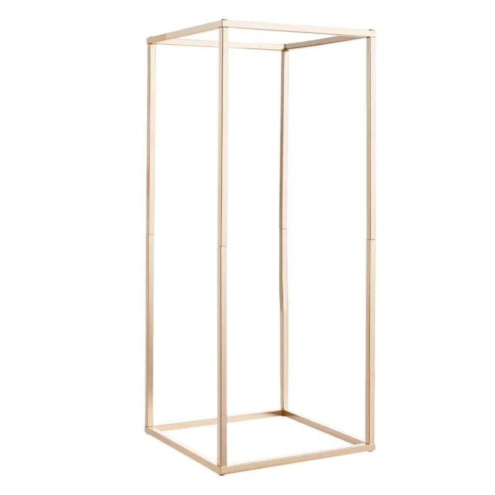 VEVOR Wedding Flower Stand, 10PCS 23.62-inch Column Flower Stand, Floral Stands with Hidden Screw, Rectangular Cubic Floral Display Rack for Wedding, Party, Birthday, Home, French Gold Stands