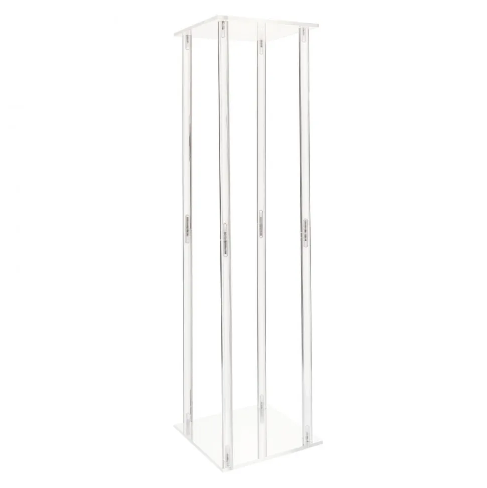 VEVOR Wedding Flower Stand, 10PCS 23.62-inch Column Flower Stand, Floral Stands with Acrylic Laminate, Hexagonal Cubic Floral Display Rack for Wedding, Party, Birthday, Home, French Gold Stands