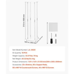 VEVOR Wedding Flower Stand, 10PCS 23.62-inch Column Flower Stand, Floral Stands with Acrylic Laminate, Hexagonal Cubic Floral Display Rack for Wedding, Party, Birthday, Home, French Gold Stands