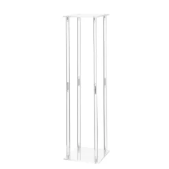 VEVOR Wedding Flower Stand, 10PCS 23.62-inch Column Flower Stand, Floral Stands with Acrylic Laminate, Hexagonal Cubic Floral Display Rack for Wedding, Party, Birthday, Home, French Gold Stands