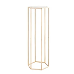 VEVOR Wedding Flower Stand, 10PCS 31.5-inch Column Flower Stand, Floral Stands with Hidden Screw, Rectangular Cubic Floral Display Rack for Wedding, Party, Birthday, Home, French Gold Stands