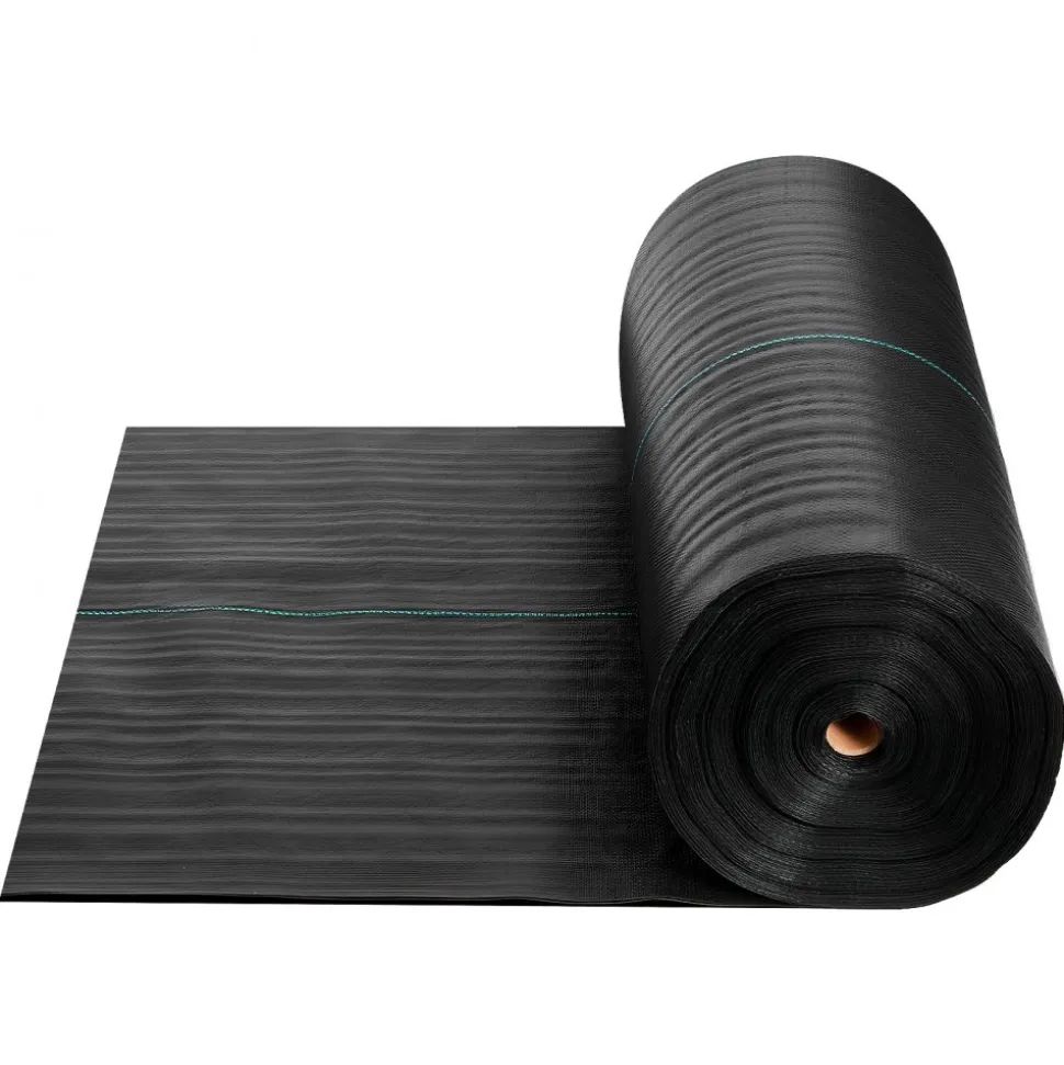 VEVOR Weed Barrier Fabric Heavy Duty, 3x100FT 5oz Landscape Fabric, Woven Weed Blocker Fabrics, Garden Fabrics Weeds Barrier, Weeds Control Ground Cover, Geotextile Webbing, Gardening Mat, Black