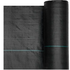 VEVOR Weed Barrier Fabric Heavy Duty, 2 Packs 3x50FT 3.2oz Weed Blocker Fabric, Woven Landscape Fabrics, Garden Fabrics Weeds Barrier, Weeds Control Ground Cover, Geotextile Webbing, Black