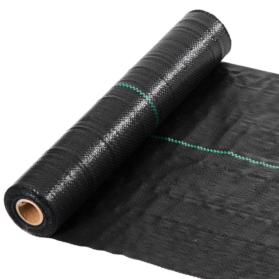 VEVOR Weed Barrier Fabric Heavy Duty, 1.3x100FT 3.2oz Landscape Fabric, Woven Weed Blocker Fabrics, Garden Fabrics Weeds Barrier, Weeds Control Ground Cover, Geotextile Webbing, Gardening Mat, Black
