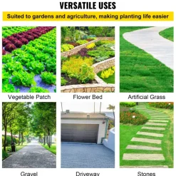 VEVOR Weed Barrier Landscape Fabric, 5 x 250 ft, 5 Oz Premium Woven Ground Cover Heavy Duty PP Material & Easy Setup, Single-Layer for Outdoor Garden, Lawn, Driveway, Black