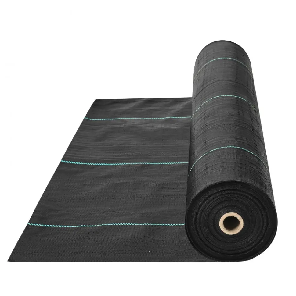 VEVOR Weed Barrier Landscape Fabric, 3.28*164FT Heavy Duty Garden Weed Fabric, Woven PP Weed Control Fabric, Driveway Fabric, Geotextile Fabric for Landscaping, Ground Cover, Weed Blocker Weed Mat, Black