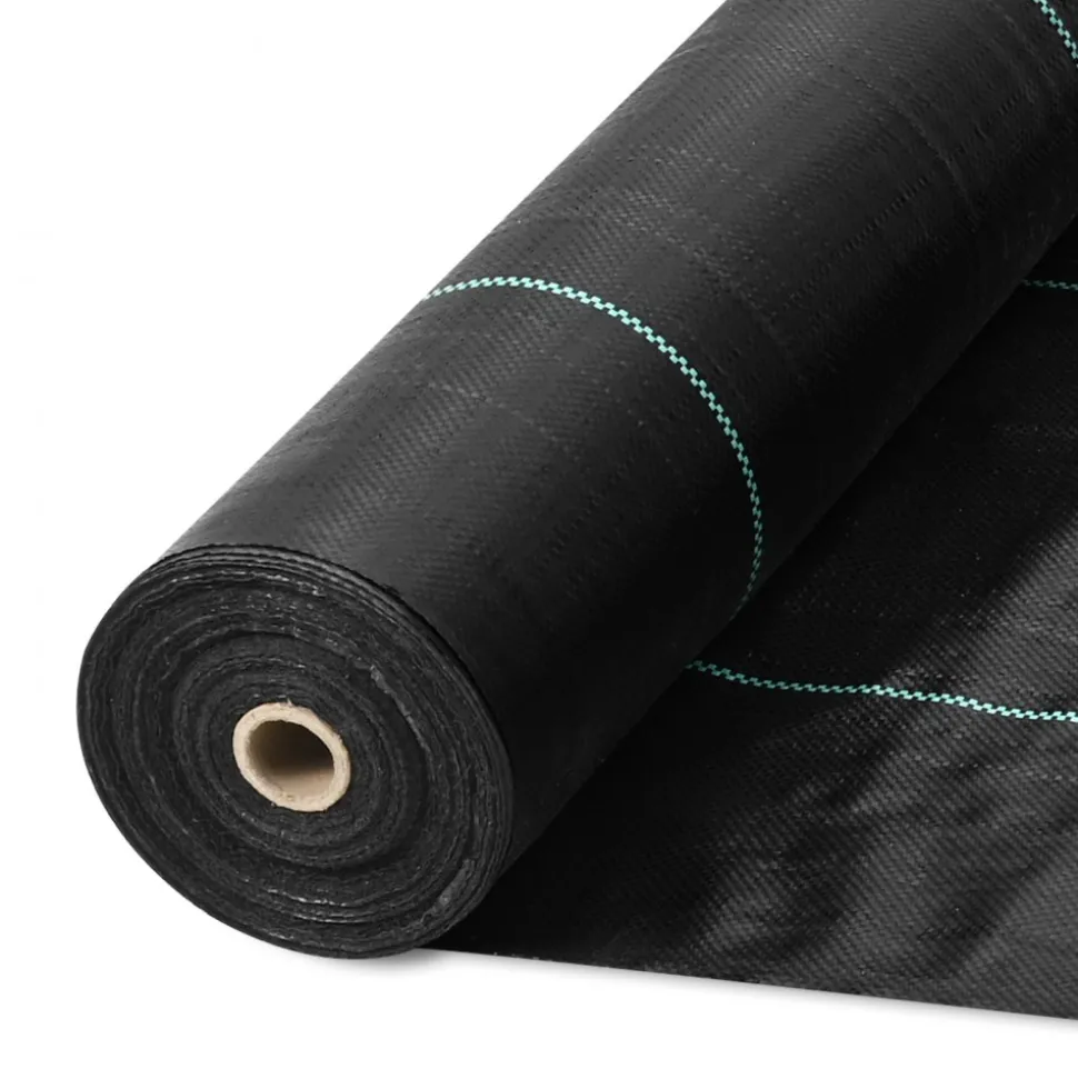 VEVOR Weed Barrier Landscape Fabric, 3.28*164FT Heavy Duty Garden Weed Fabric, Woven PP Weed Control Fabric, Driveway Fabric, Geotextile Fabric for Landscaping, Ground Cover, Weed Blocker Weed Mat, Black